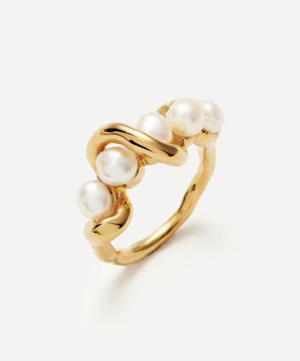 Missoma Rings^18ct Gold-Plated Vermeil Silver Molten Pearl Twisted Ring