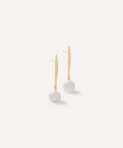 Monica Vinader Earrings^18ct Gold-Plated Vermeil Silver Nura Round Pearl Hoop Earrings