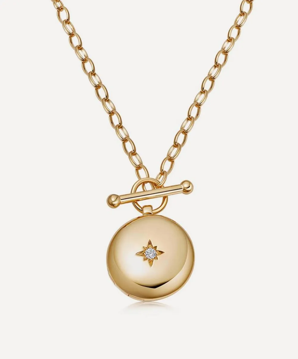 Astley Clarke Necklaces^18ct Gold-Plated Vermeil Silver Biography T-Bar Locket Necklace
