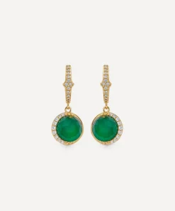 Astley Clarke Earrings^18ct Gold-Plated Vermeil Silver Luna Green Chalcedony Drop Earrings
