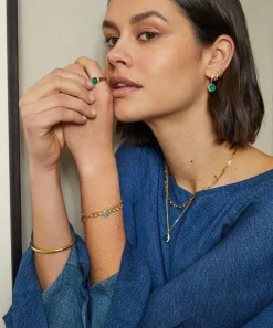 Astley Clarke Earrings^18ct Gold-Plated Vermeil Silver Luna Green Chalcedony Drop Earrings