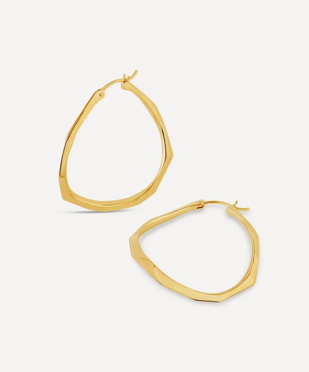 Dinny Hall Earrings^22ct Gold-Plated Vermeil Silver Thalassa Large Faceted Statement Hoop Earrings