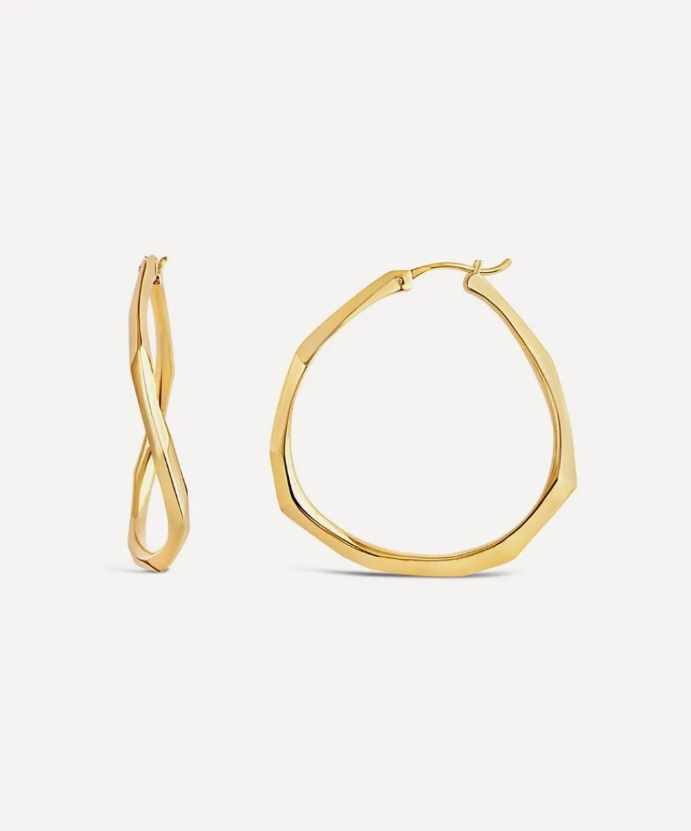 Dinny Hall Earrings^22ct Gold-Plated Vermeil Silver Thalassa Large Faceted Statement Hoop Earrings