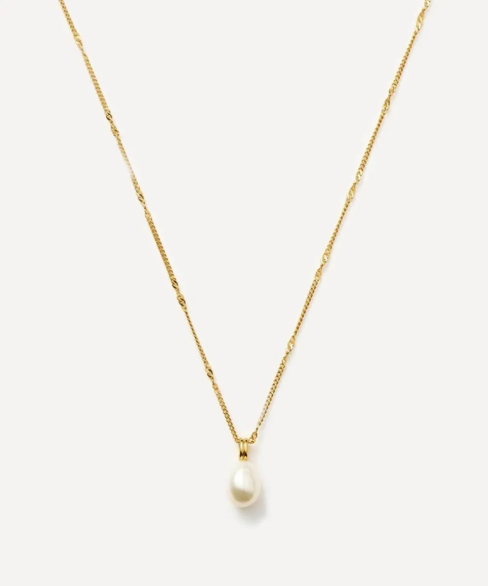 Missoma Necklaces^18ct Gold-Plated Vermeil Silver Baroque Pearl Twisted Chain Pendant Necklace