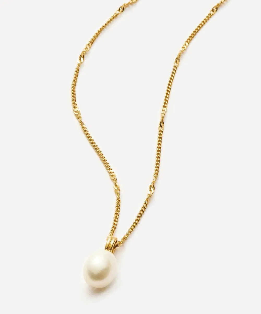 Missoma Necklaces^18ct Gold-Plated Vermeil Silver Baroque Pearl Twisted Chain Pendant Necklace