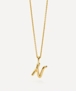 Missoma Necklaces^18ct Gold-Plated Vermeil Silver Curly Molten Mini N Initial Pendant Necklace
