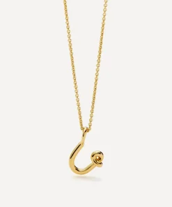 Missoma Necklaces^18ct Gold-Plated Vermeil Silver Curly Molten Mini U Initial Pendant Necklace