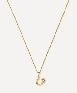 Missoma Necklaces^18ct Gold-Plated Vermeil Silver Curly Molten Mini U Initial Pendant Necklace