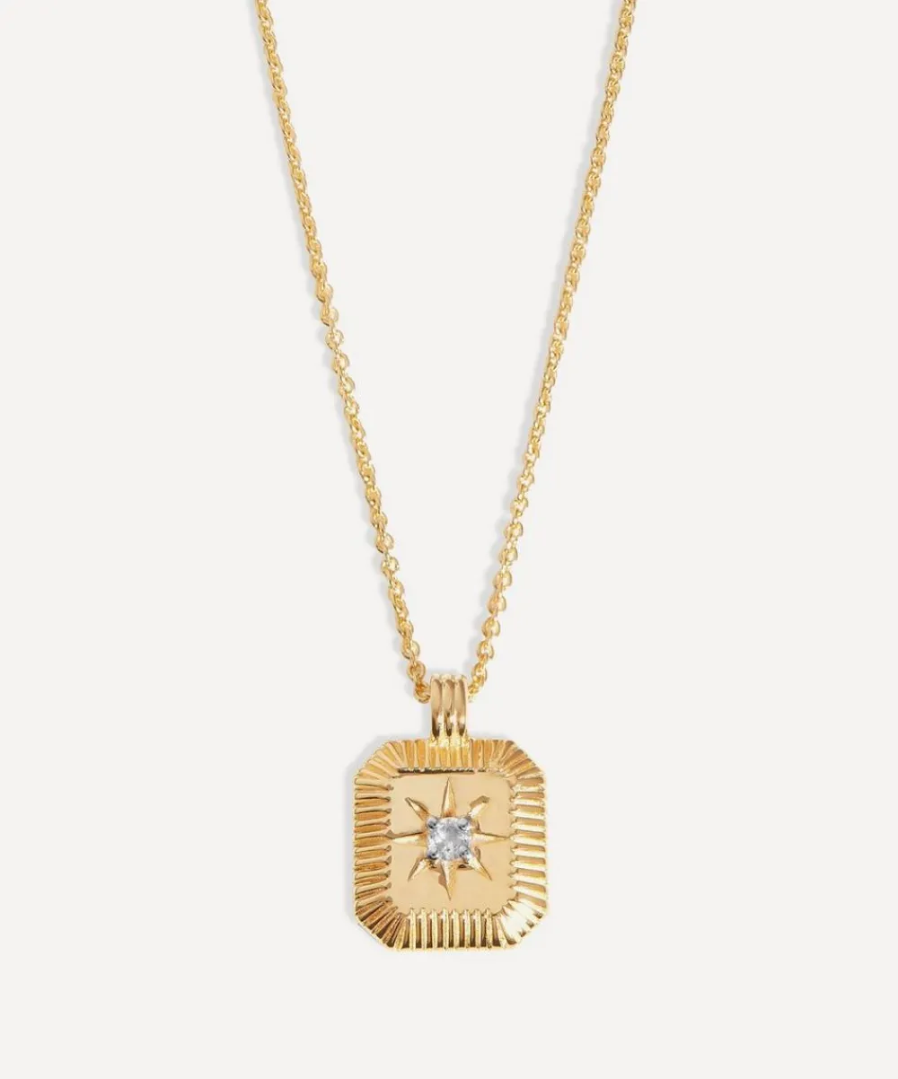 Missoma Necklaces^18ct Gold-Plated Vermeil Silver Engravable April Birthstone Star Ridge Pendant Necklace