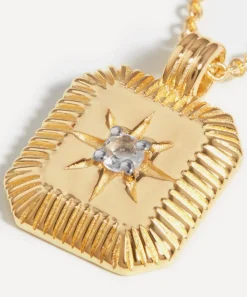 Missoma Necklaces^18ct Gold-Plated Vermeil Silver Engravable April Birthstone Star Ridge Pendant Necklace