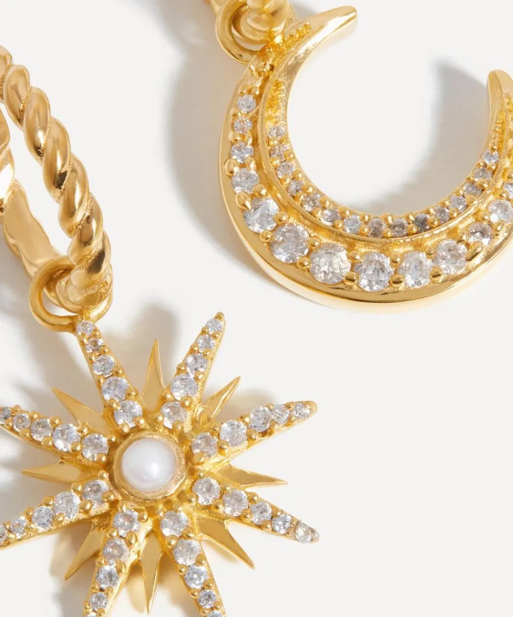 Missoma Earrings^18ct Gold-Plated Vermeil Silver Harris Reed Moonlight Pearl Hoop Earrings