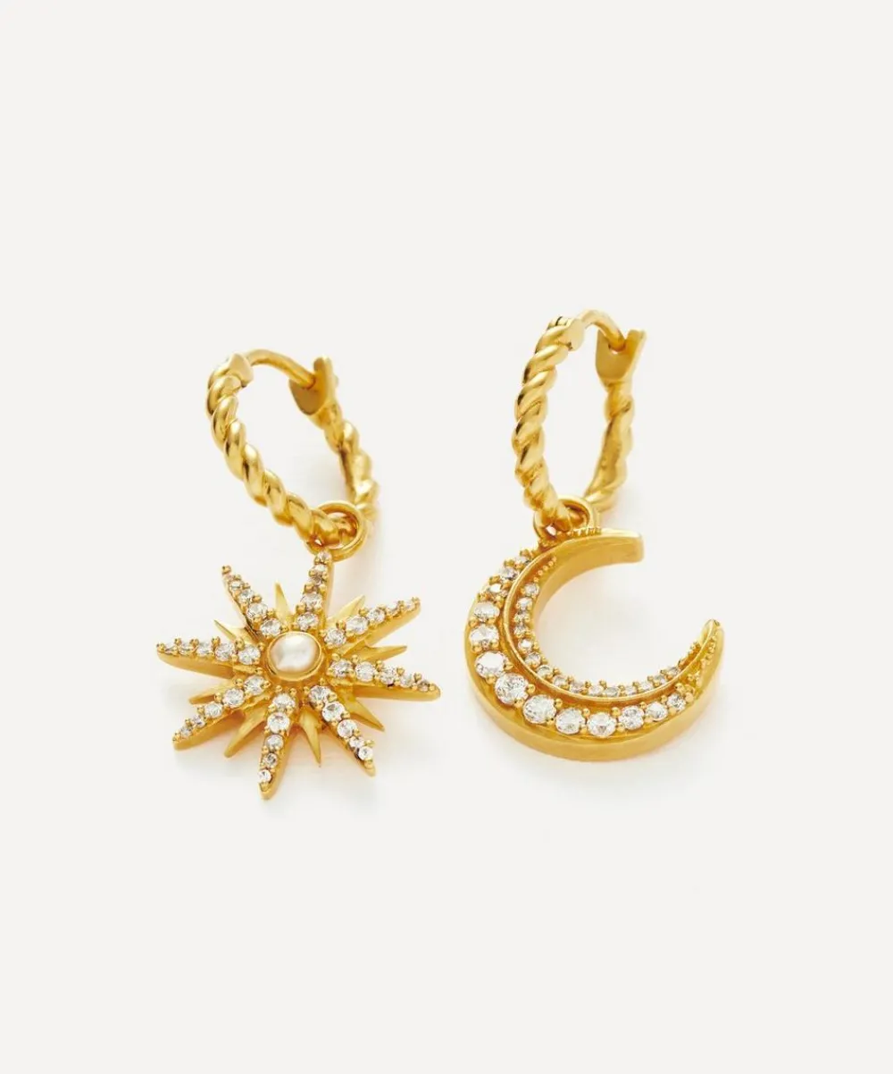 Missoma Earrings^18ct Gold-Plated Vermeil Silver Harris Reed Moonlight Pearl Hoop Earrings