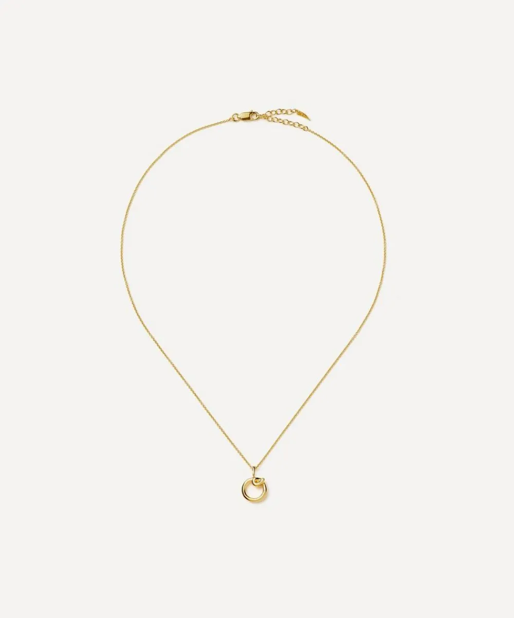 Missoma Necklaces^18ct Gold-Plated Vermeil Silver Curly Molten Mini O Initial Pendant Necklace