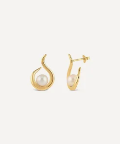 Dinny Hall Earrings|Earrings^22ct Gold-Plated Vermeil Silver Toro Pearl Twist Stud Earrings