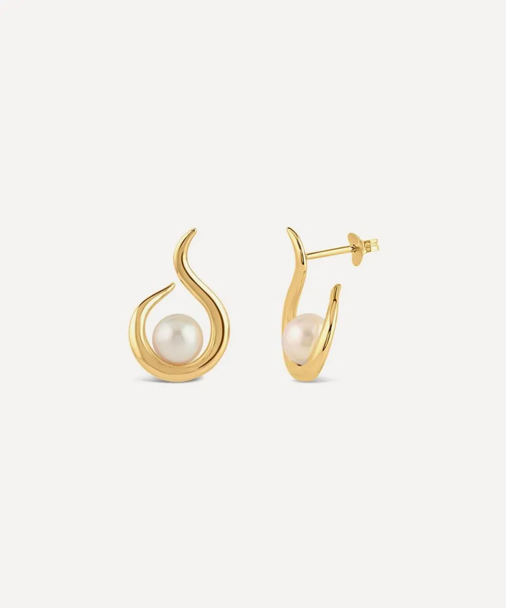 Dinny Hall Earrings|Earrings^22ct Gold-Plated Vermeil Silver Toro Pearl Twist Stud Earrings