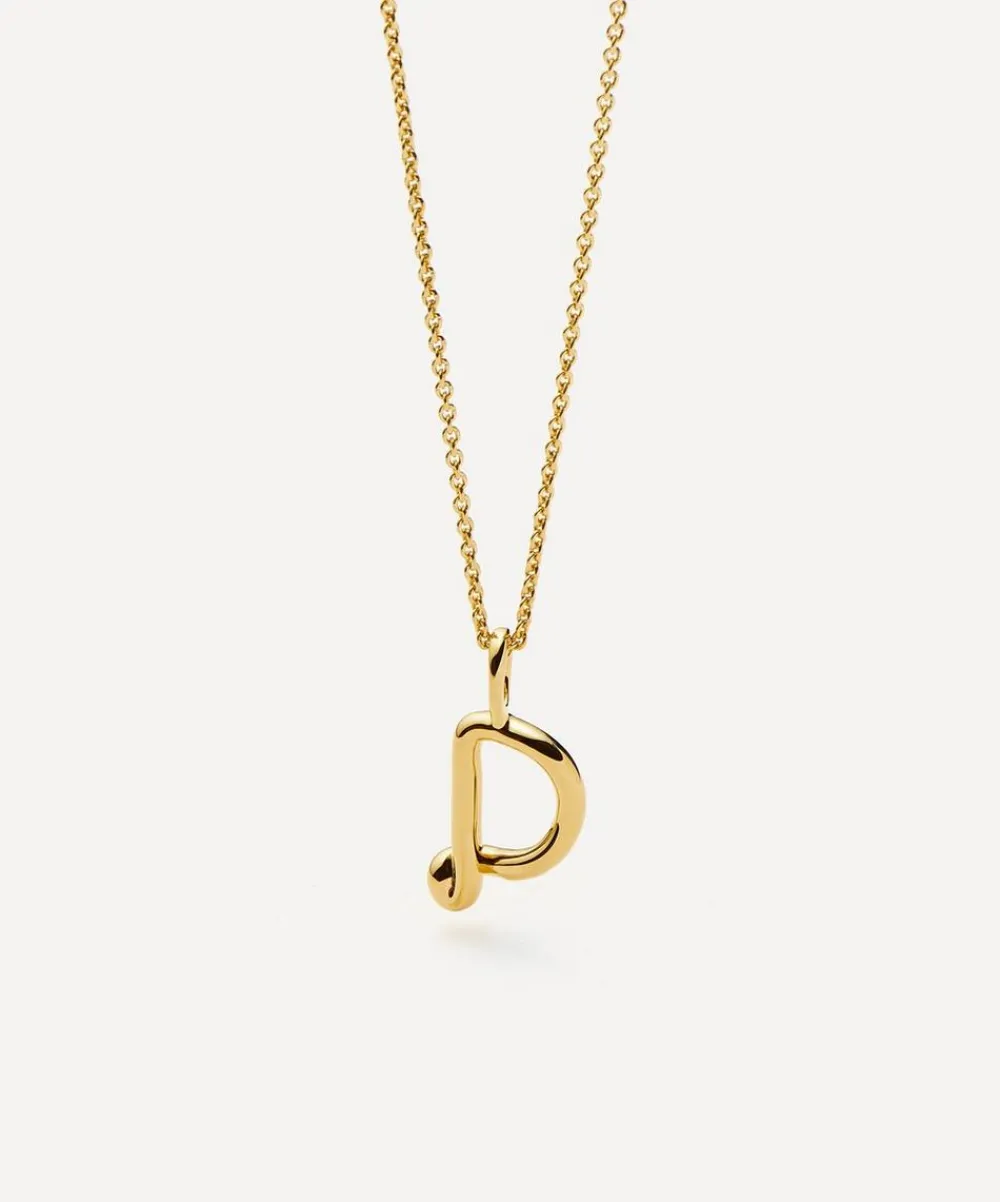 Missoma Necklaces^18ct Gold-Plated Vermeil Silver Curly Molten Mini D Initial Pendant Necklace