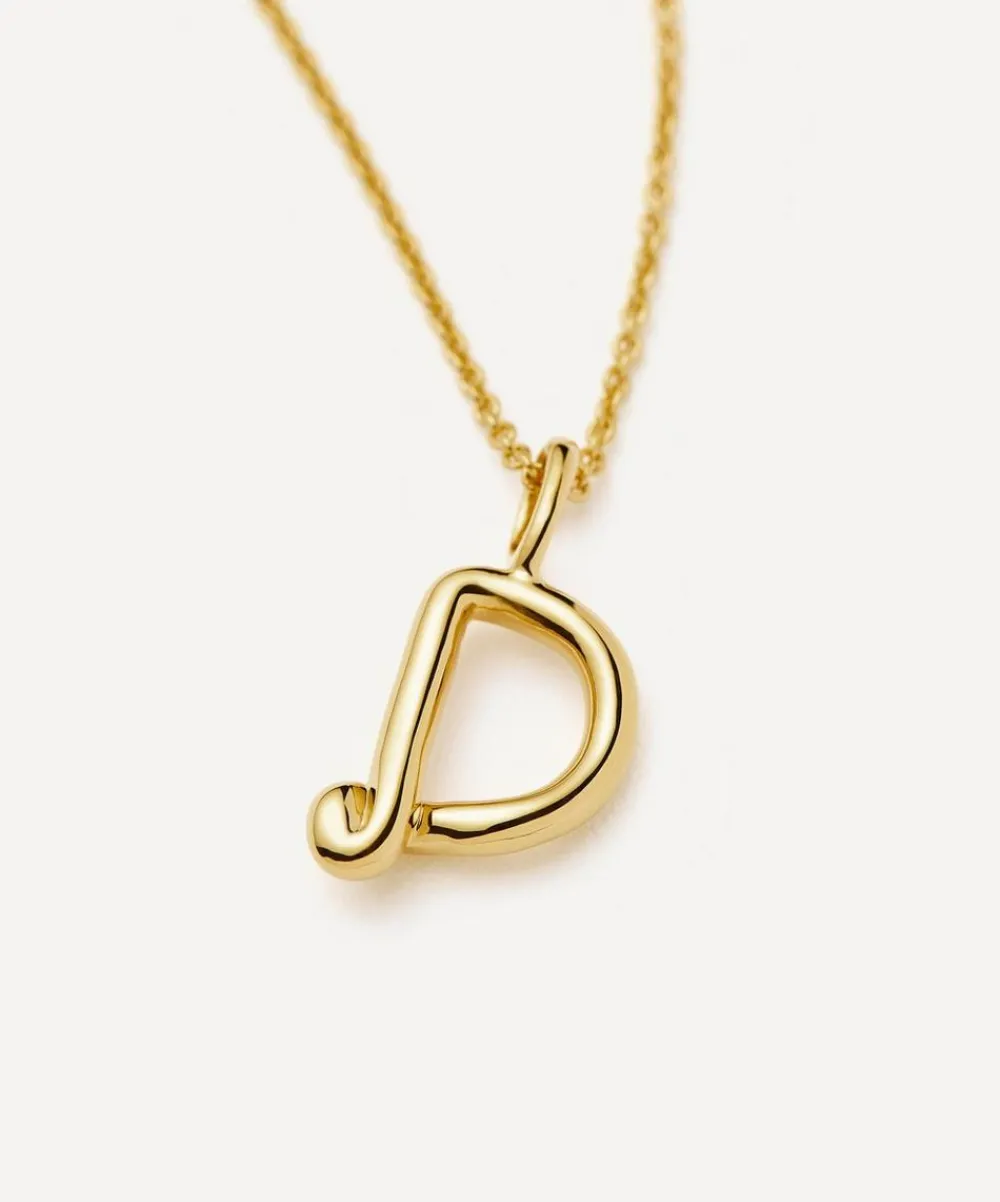 Missoma Necklaces^18ct Gold-Plated Vermeil Silver Curly Molten Mini D Initial Pendant Necklace