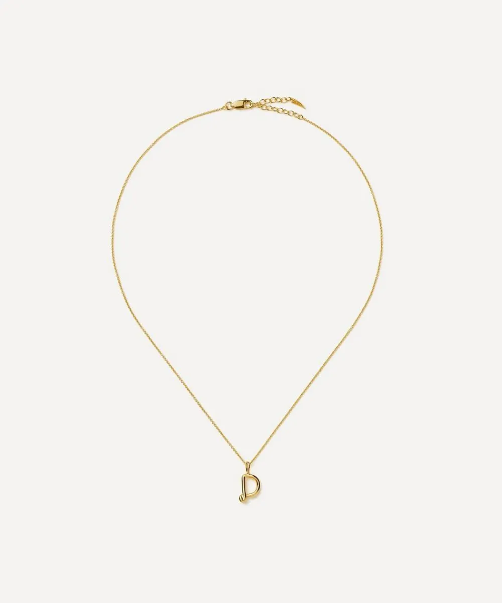 Missoma Necklaces^18ct Gold-Plated Vermeil Silver Curly Molten Mini D Initial Pendant Necklace