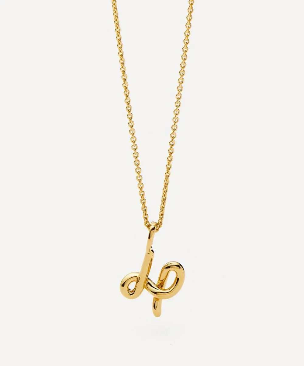 Missoma Necklaces^18ct Gold-Plated Vermeil Silver Curly Molten Mini H Initial Pendant Necklace