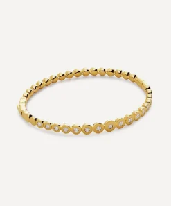 Monica Vinader Bracelets^18ct Gold-Plated Vermeil Silver Diamond Graduated Bangle Bracelet