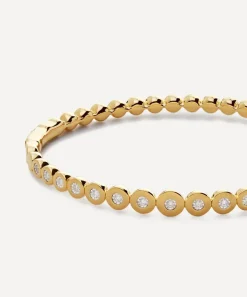 Monica Vinader Bracelets^18ct Gold-Plated Vermeil Silver Diamond Graduated Bangle Bracelet
