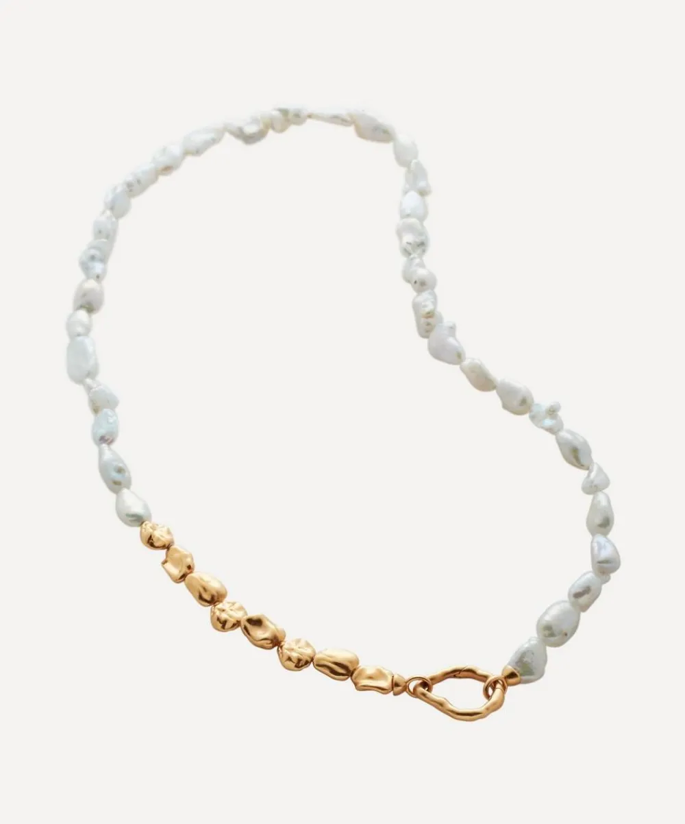 Monica Vinader Necklaces^18ct Gold-Plated Vermeil Silver Keshi Pearl Necklace