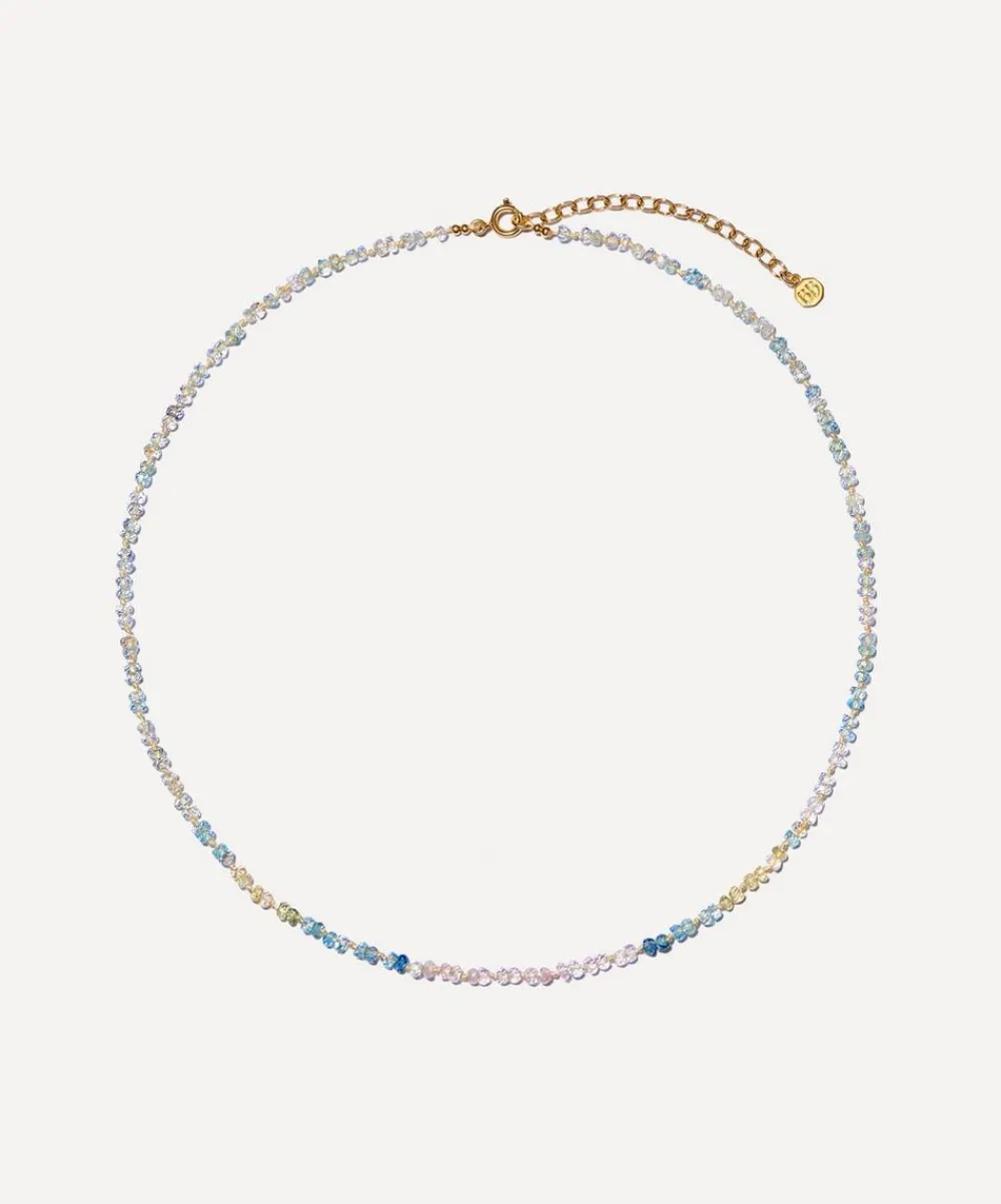 Bon Bon Jewellery Club Necklaces^14ct Gold-Plated Vermeil Silver Tranquillity Aquamarine Bead Necklace