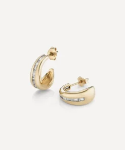 Laura Vann Earrings^18ct Gold-Plated Vermeil Silver Bea Baguette Hoop Earrings