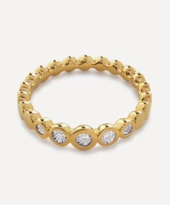 Monica Vinader Rings^18ct Gold-Plated Vermeil Silver Lab-Grown Diamond Graduated Half Eternity Ring