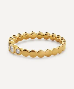 Monica Vinader Rings^18ct Gold-Plated Vermeil Silver Lab-Grown Diamond Graduated Half Eternity Ring