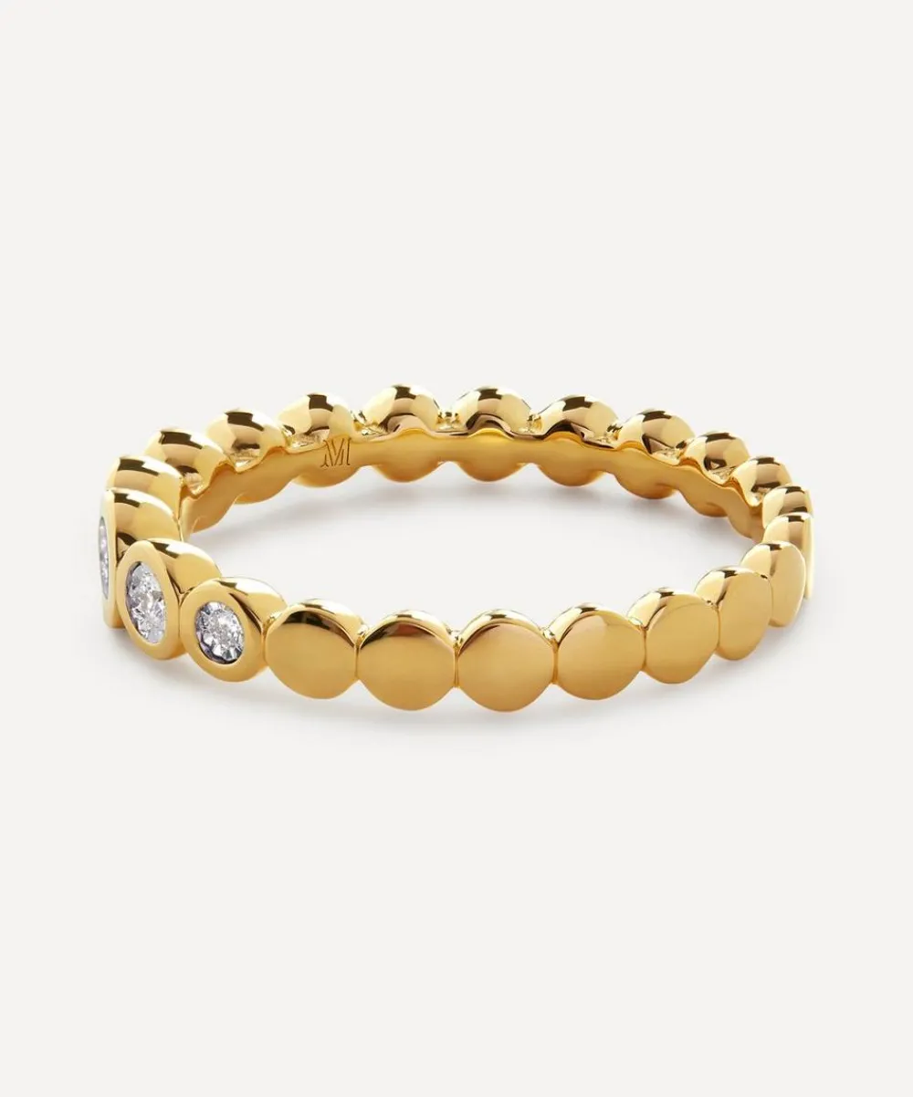 Monica Vinader Rings^18ct Gold-Plated Vermeil Silver Lab-Grown Diamond Graduated Half Eternity Ring