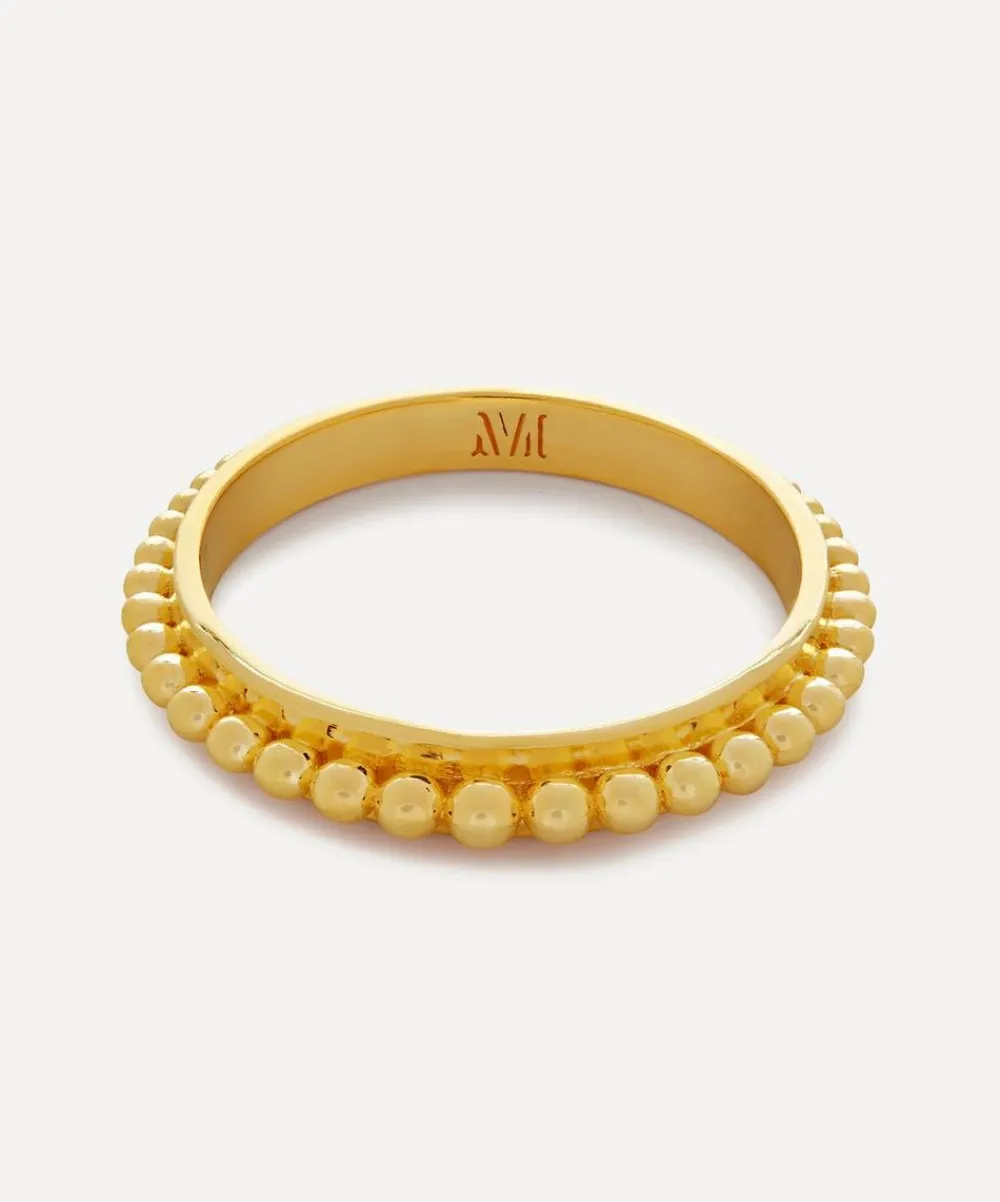 Monica Vinader Rings^18ct Gold-Plated Vermeil Silver Deia Beaded Stacking Ring