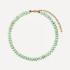 Bon Bon Jewellery Club Necklaces^14ct Gold-Plated Vermeil Silver Wellness Green Opal Bead Necklace