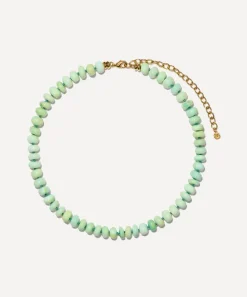 Bon Bon Jewellery Club Necklaces^14ct Gold-Plated Vermeil Silver Wellness Green Opal Bead Necklace