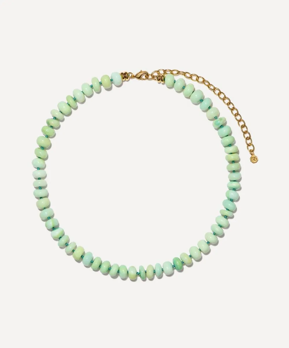 Bon Bon Jewellery Club Necklaces^14ct Gold-Plated Vermeil Silver Wellness Green Opal Bead Necklace