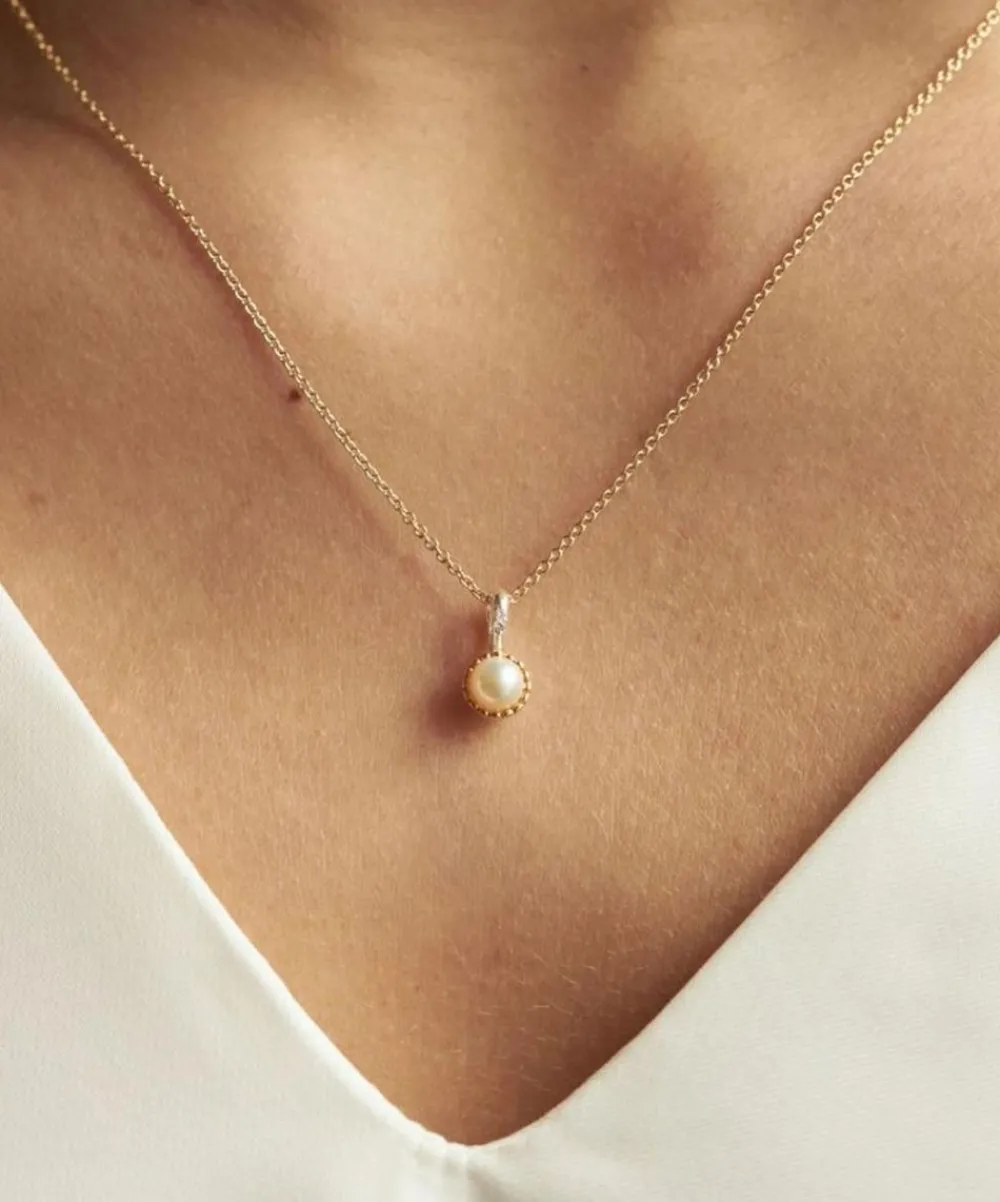 Dinny Hall Necklaces^22ct Gold-Plated Vermeil Silver June Pearl Birthstone Pendant Necklace