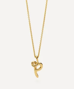 Missoma Necklaces^18ct Gold-Plated Vermeil Silver Curly Molten Mini P Initial Pendant Necklace