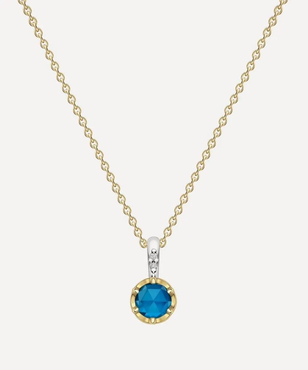 Dinny Hall Necklaces^22ct Gold-Plated Vermeil Silver December Blue Topaz Birthstone Pendant Necklace