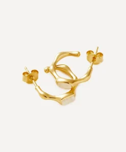 Missoma Earrings^18ct Gold-Plated Vermeil Silver Magma Gemstone Hoop Earrings