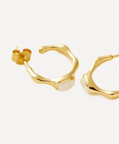 Missoma Earrings^18ct Gold-Plated Vermeil Silver Magma Gemstone Hoop Earrings