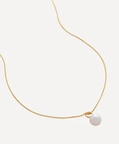 Monica Vinader Charms & Pendants^18ct Gold-Plated Vermeil Silver Nura Round Pearl Pendant