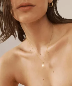 Monica Vinader Charms & Pendants^18ct Gold-Plated Vermeil Silver Nura Round Pearl Pendant