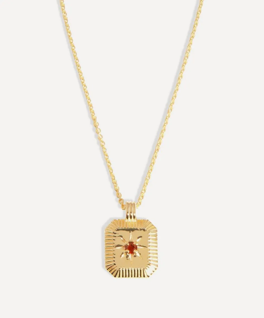 Missoma Necklaces^18ct Gold-Plated Vermeil Silver Engravable January Birthstone Star Ridge Pendant Necklace