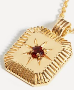 Missoma Necklaces^18ct Gold-Plated Vermeil Silver Engravable January Birthstone Star Ridge Pendant Necklace