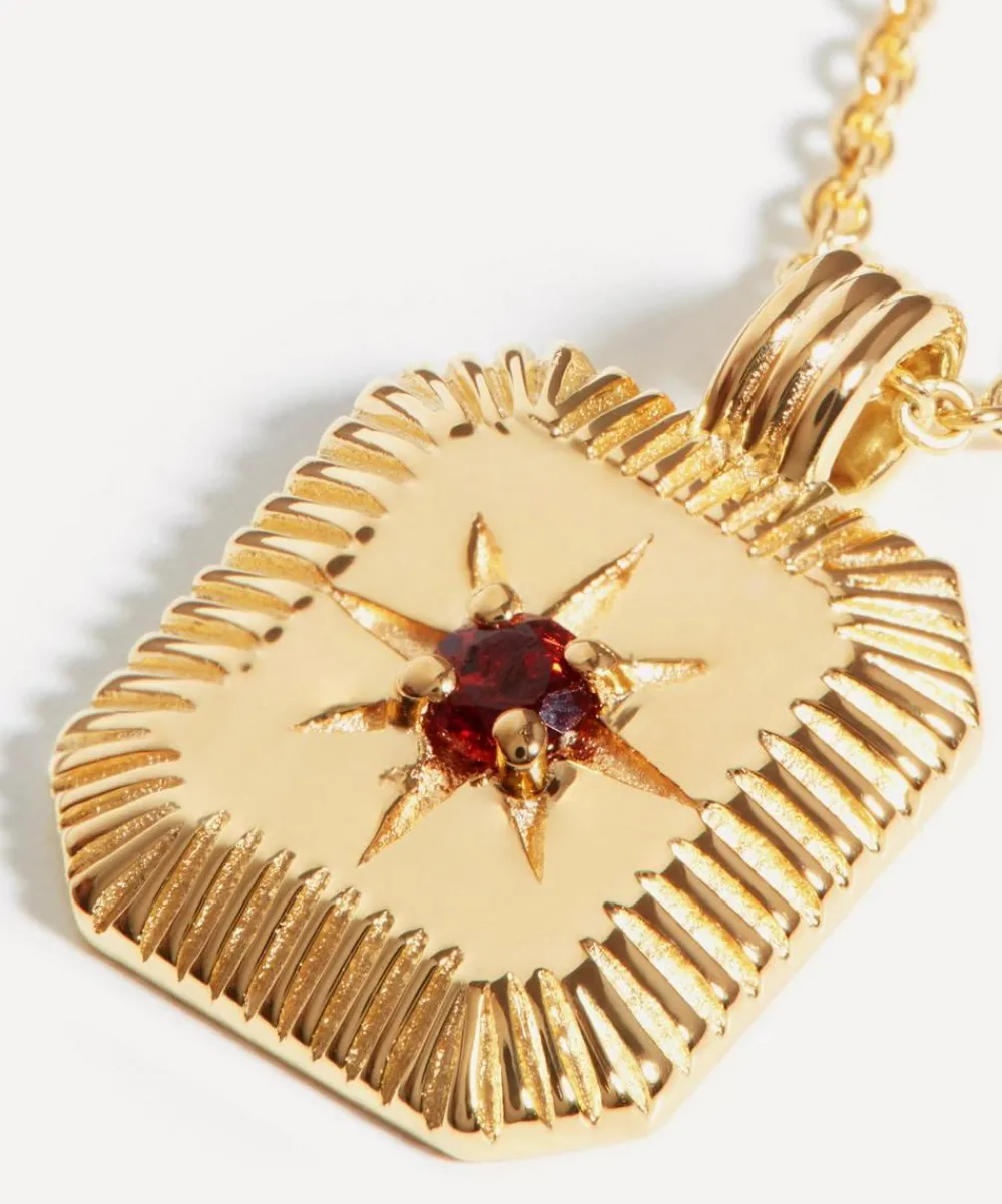 Missoma Necklaces^18ct Gold-Plated Vermeil Silver Engravable January Birthstone Star Ridge Pendant Necklace