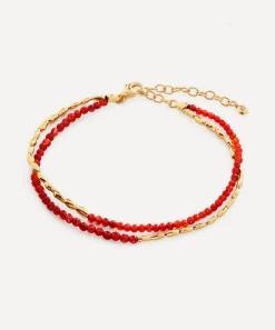 Monica Vinader Bracelets^18ct Gold-Plated Vermeil Silver Mini Nugget Gemstone Beaded Bracelet
