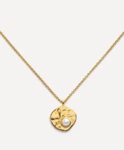 Monica Vinader Necklaces^18ct Gold-Plated Vermeil Silver Capri Pearl Disc Pendant Necklace
