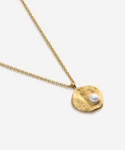 Monica Vinader Necklaces^18ct Gold-Plated Vermeil Silver Capri Pearl Disc Pendant Necklace