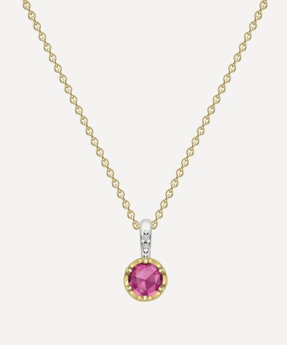 Dinny Hall Necklaces^22ct Gold-Plated Vermeil Silver January Garnet Birthstone Pendant Necklace