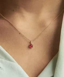 Dinny Hall Necklaces^22ct Gold-Plated Vermeil Silver January Garnet Birthstone Pendant Necklace